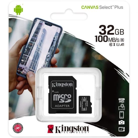MEMORIA MICRO SDHC 32GB C10 U1 KINGSTON 100MBS/S